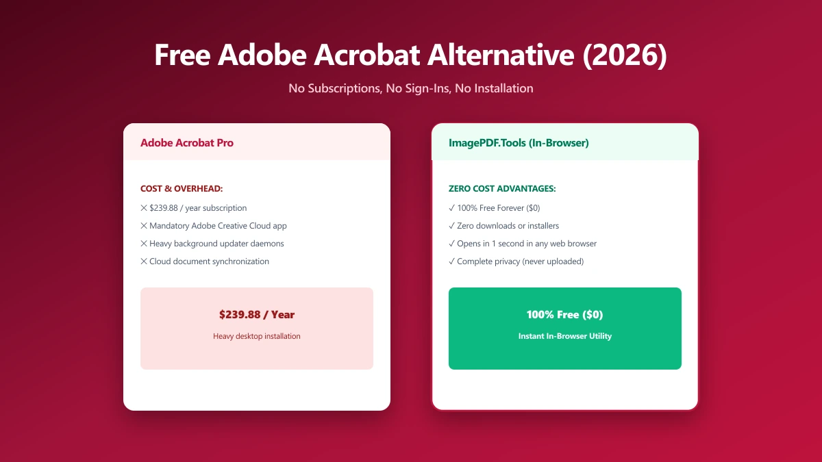 The Best Free Adobe Acrobat Alternative (No Sign-In, No Subscription) in 2026 | ImagePDF.Tools