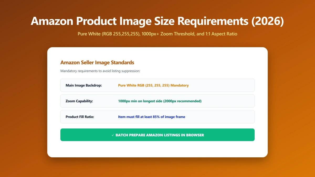 Amazon Product Image Size Requirements 2026: The Exact Dimensions Sellers Need | ImagePDF.Tools