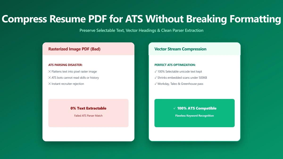 How to Compress a Resume PDF for ATS Without Breaking the Formatting | ImagePDF.Tools