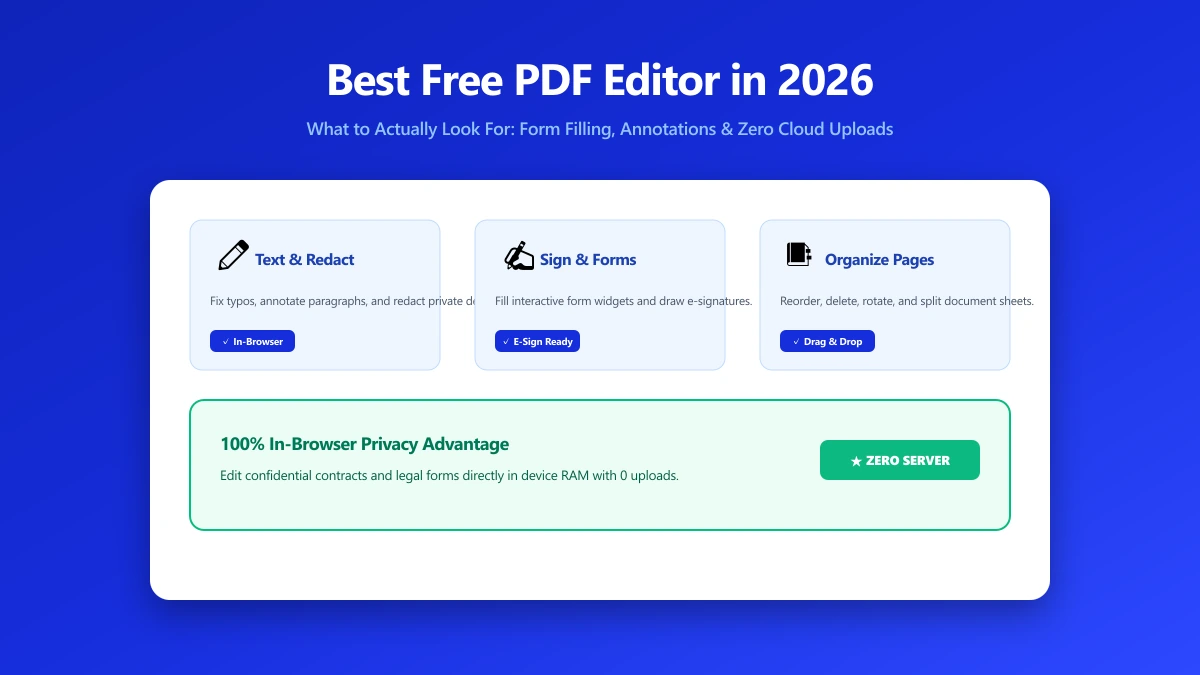 Best Free PDF Editor in 2026: What to Actually Look For | ImagePDF.Tools