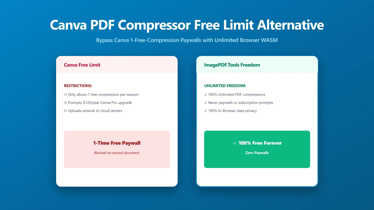 Canva's PDF Compressor Only Works Once for Free, Here's the Unlimited Alternative | ImagePDF.Tools