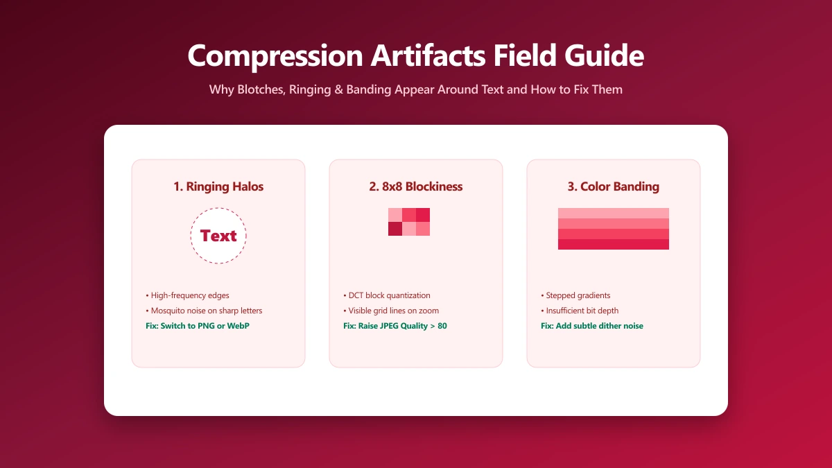 Those Weird Blotches Around Text: A Field Guide to Compression Artifacts | ImagePDF.Tools