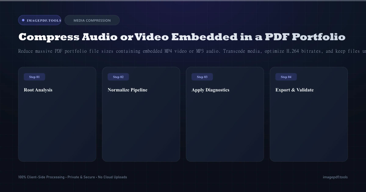 How to Compress Audio or Video Embedded in a PDF Portfolio | ImagePDF.Tools
