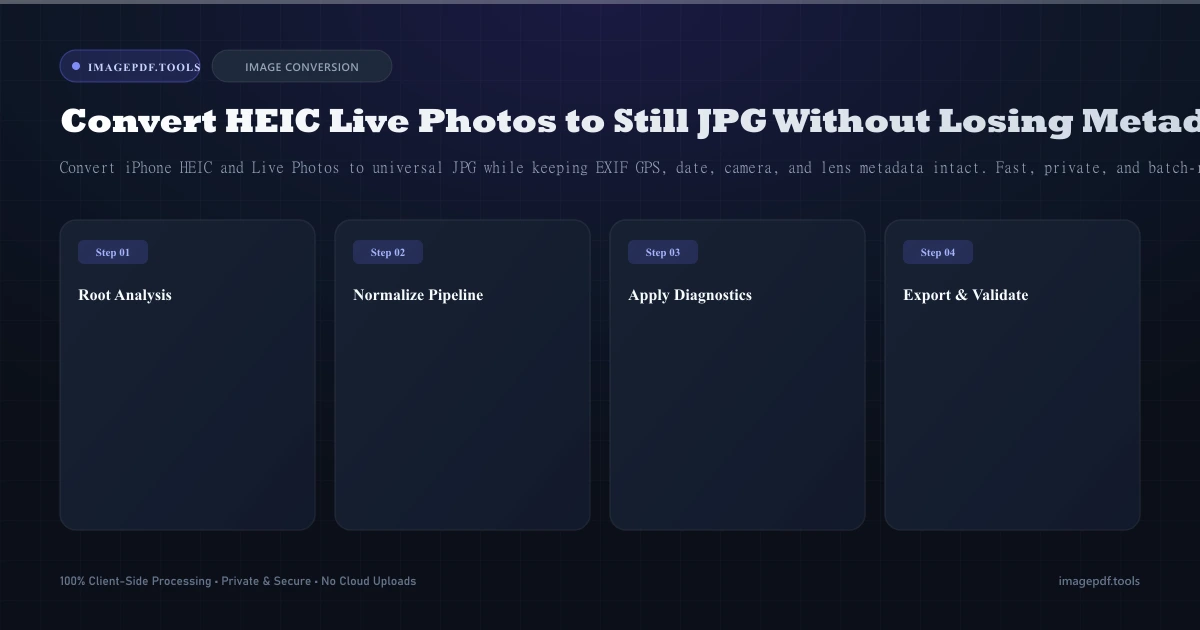 How to Convert HEIC Live Photos to Still JPG Without Losing Metadata | ImagePDF.Tools