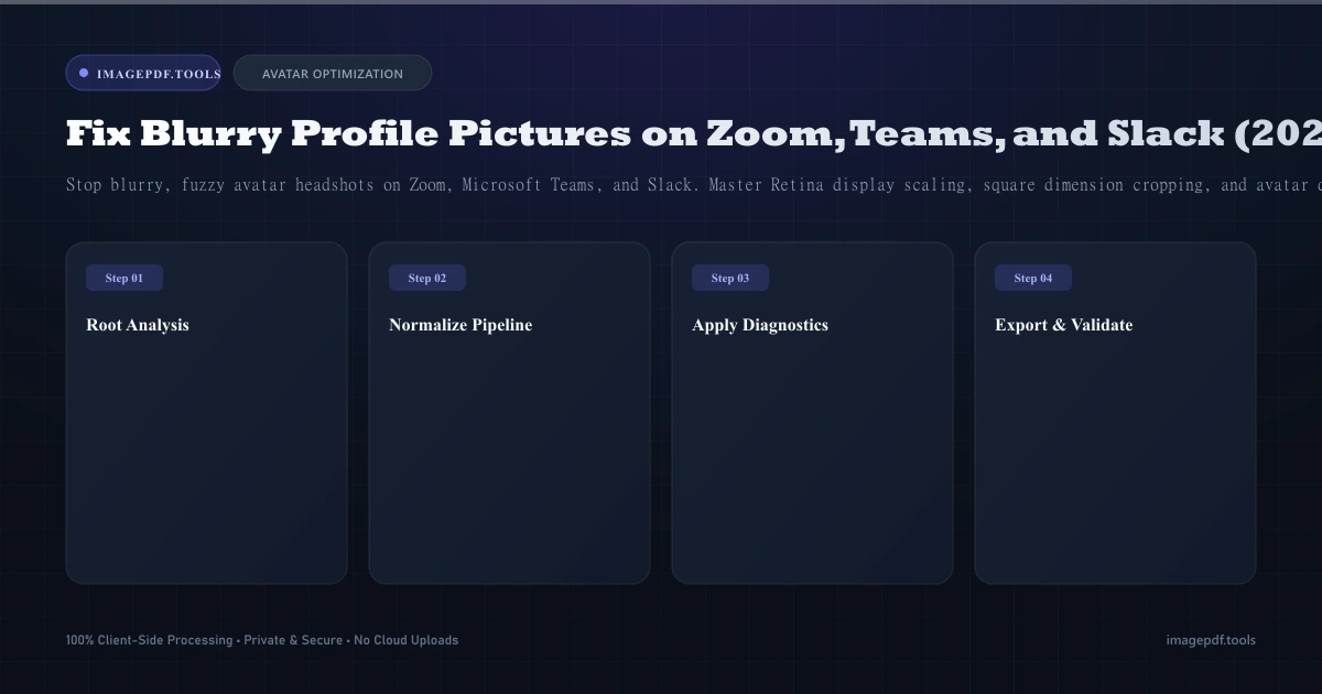 How to Fix Blurry Profile Pictures on Zoom, Teams, and Slack (2026) | ImagePDF.Tools