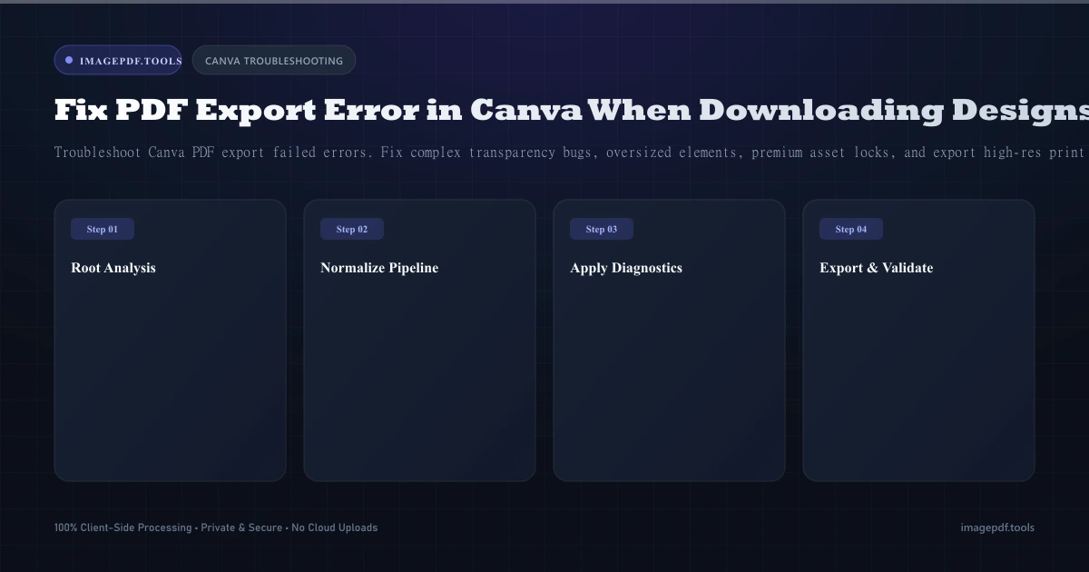 How to Fix PDF Export Error in Canva When Downloading Designs - Infographic Guide | ImagePDF.Tools