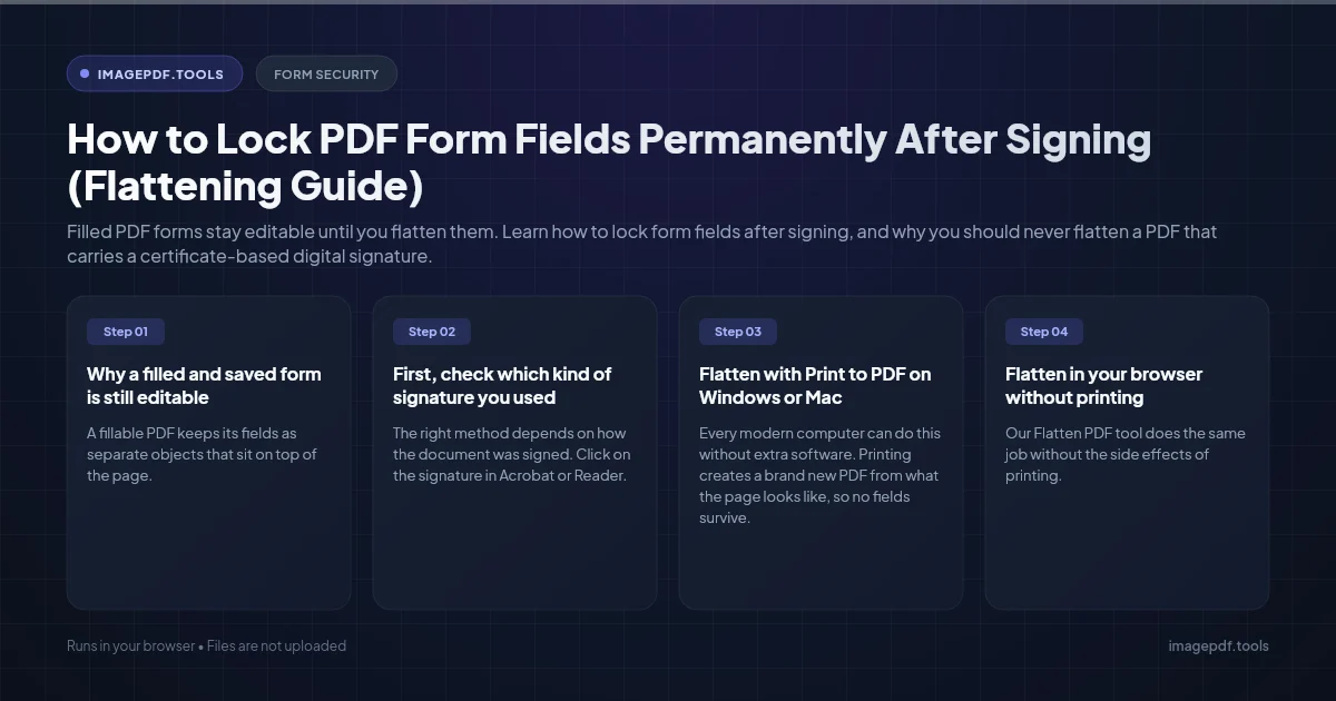 How to Lock PDF Form Fields Permanently After Signing (Flattening Guide) | ImagePDF.Tools