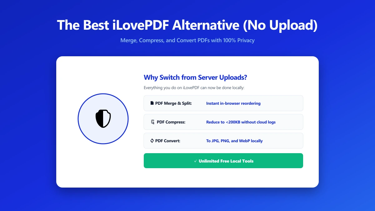 The Best iLovePDF Alternative for Anyone Who Would Rather Not Upload Their PDF (2026) | ImagePDF.Tools