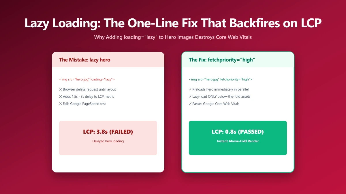 Lazy Loading Images: The One-Line Fix That Backfires on LCP | ImagePDF.Tools