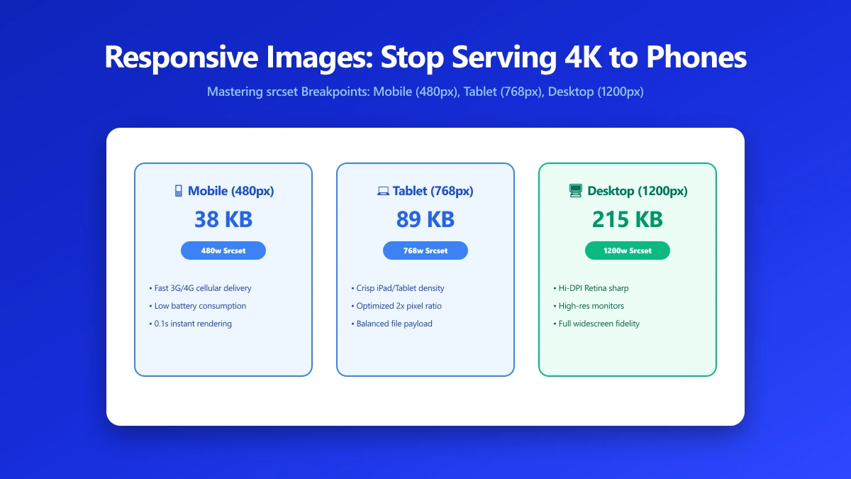 Responsive Images: Stop Serving Desktop Photos to Phone Screens | ImagePDF.Tools