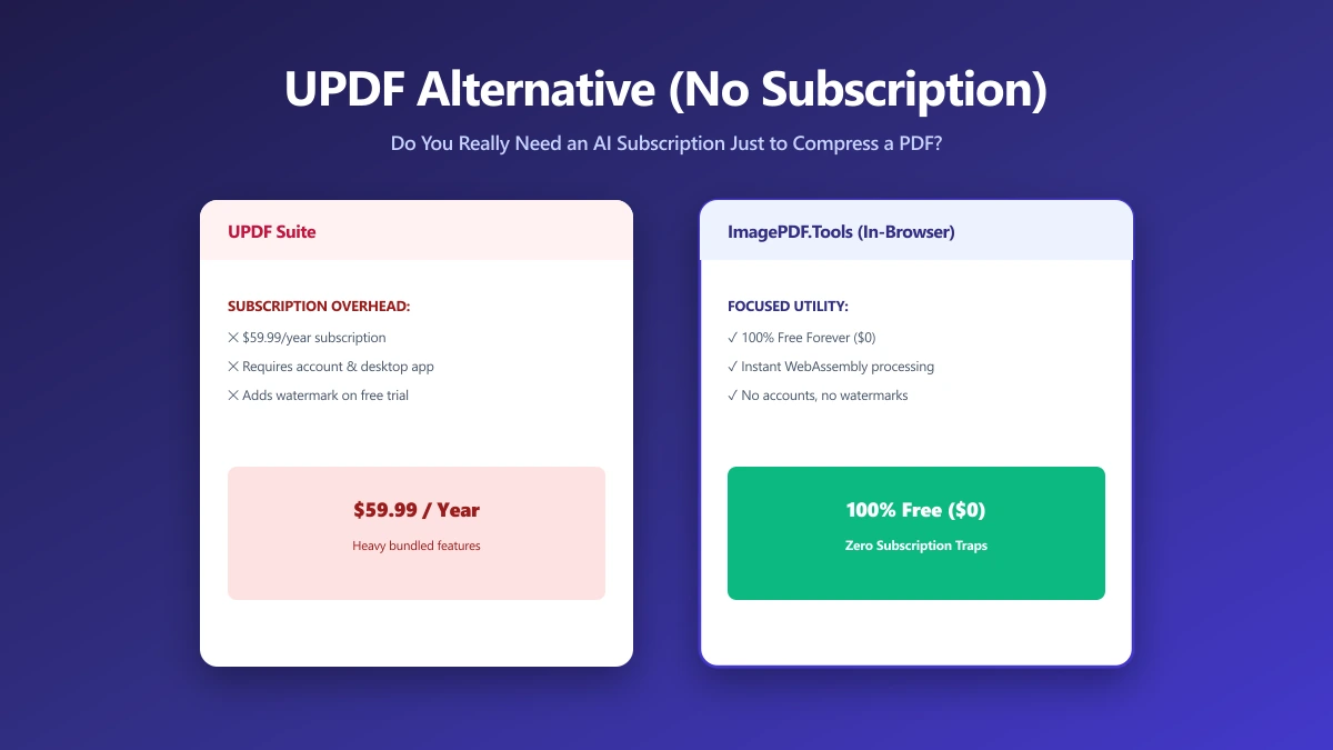 UPDF Alternative: Do You Need an AI PDF App Just to Compress One File? | ImagePDF.Tools