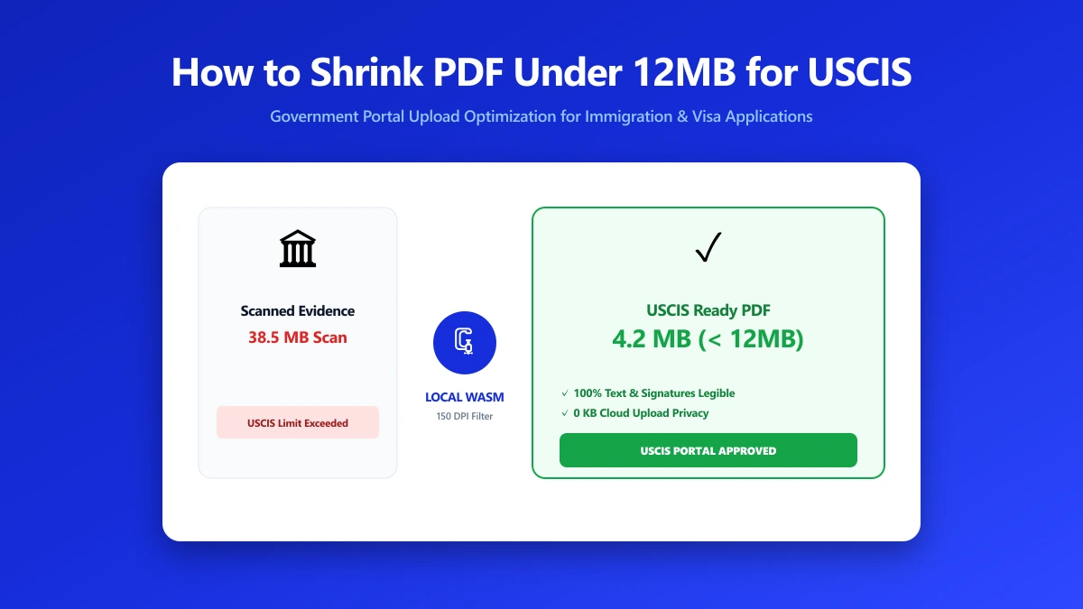 How to Shrink a PDF Under 12MB for USCIS and Other Government Upload Portals | ImagePDF.Tools