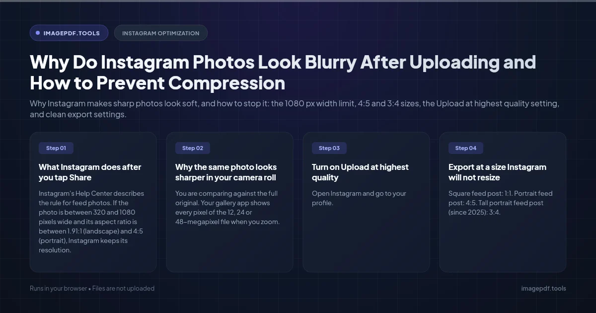 Why Do Instagram Photos Look Blurry After Uploading and How to Prevent Compression | ImagePDF.Tools