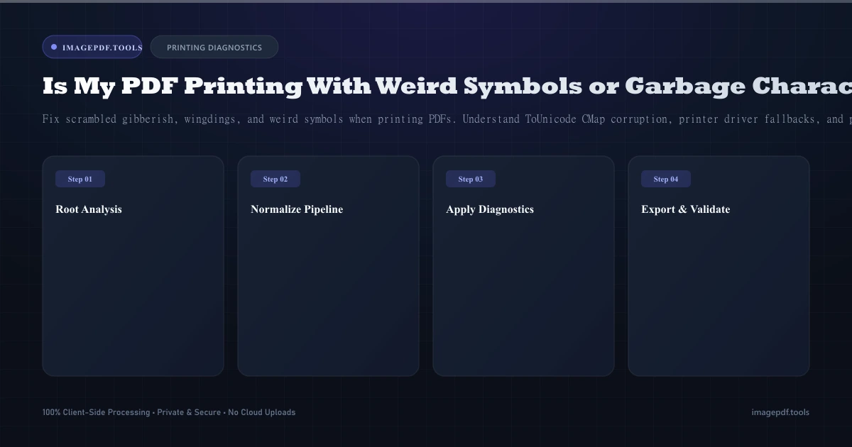 Why Is My PDF Printing With Weird Symbols or Garbage Characters? (Fix Guide) | ImagePDF.Tools