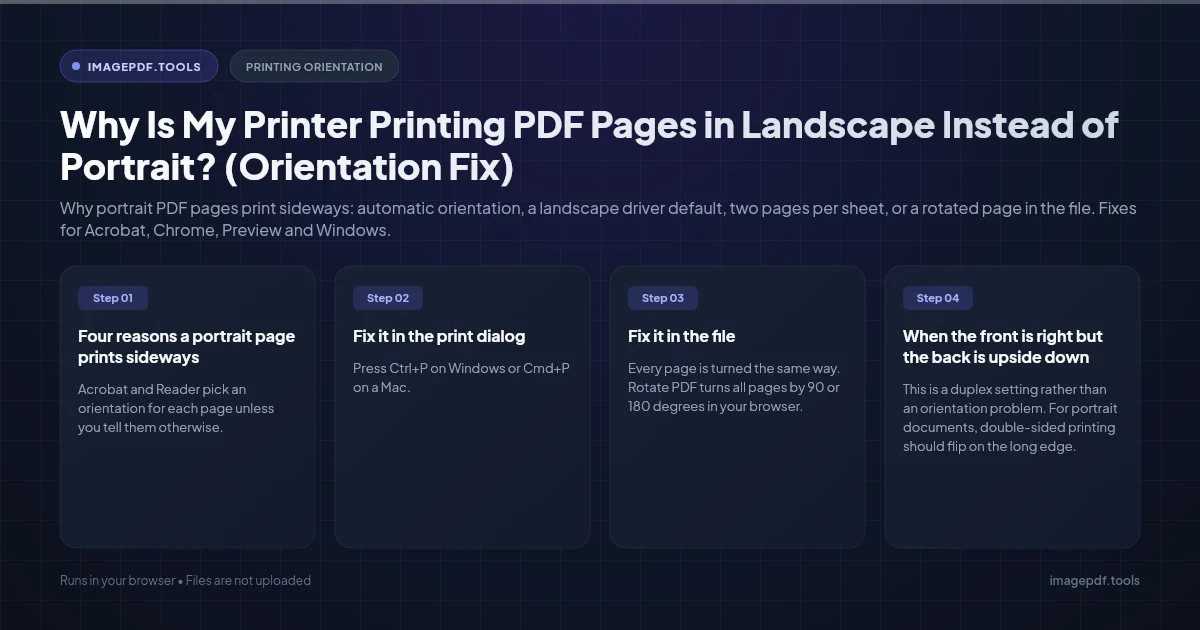 Why Is My Printer Printing PDF Pages in Landscape Instead of Portrait? (Orientation Fix) | ImagePDF.Tools