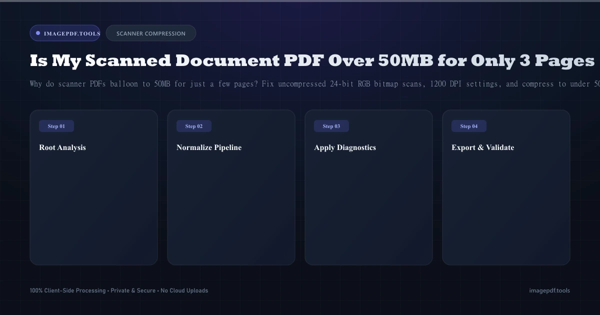 Why Is My Scanned Document PDF Over 50MB for Only 3 Pages? (Fix Guide) | ImagePDF.Tools